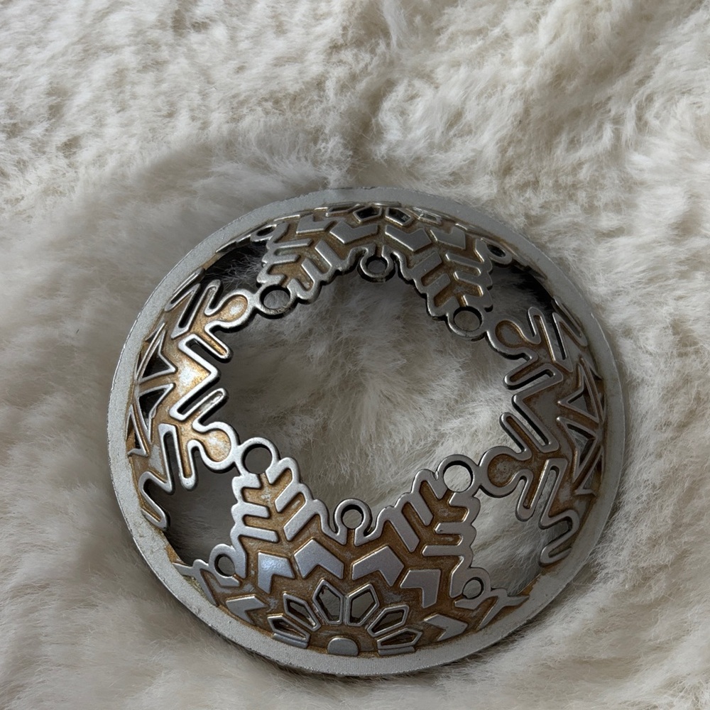 Silver and Gold Snowflake Candle Topper